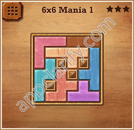 Wood Block Puzzle 6x6 Mania Level 1 Solution