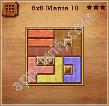 Wood Block Puzzle 6x6 Mania Level 10 Solution