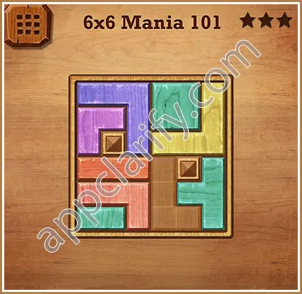 Wood Block Puzzle 6x6 Mania Level 101 Solution