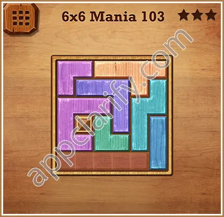 Wood Block Puzzle 6x6 Mania Level 103 Solution