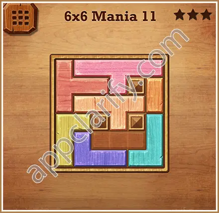 Wood Block Puzzle 6x6 Mania Level 11 Solution