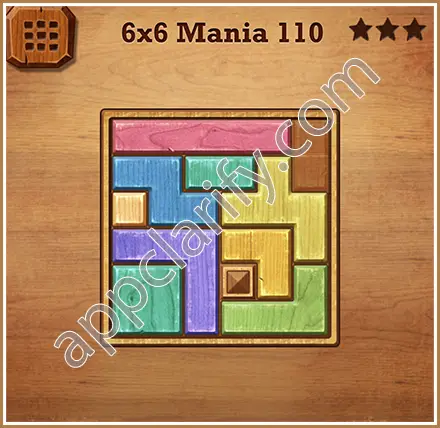 Wood Block Puzzle 6x6 Mania Level 110 Solution
