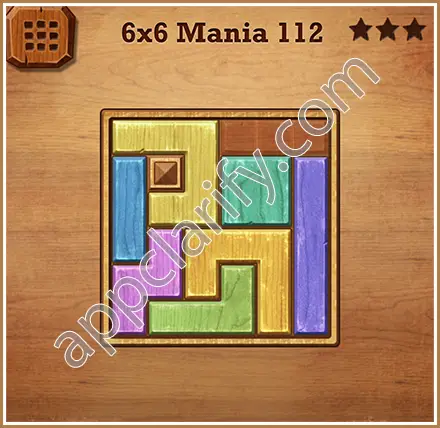 Wood Block Puzzle 6x6 Mania Level 112 Solution