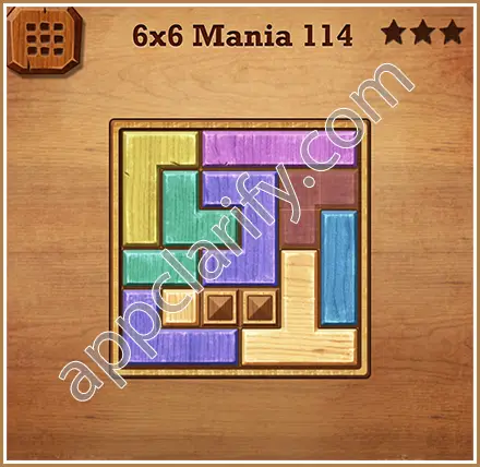 Wood Block Puzzle 6x6 Mania Level 114 Solution