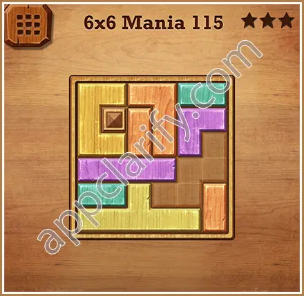 Wood Block Puzzle 6x6 Mania Level 115 Solution