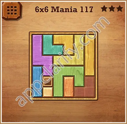 Wood Block Puzzle 6x6 Mania Level 117 Solution