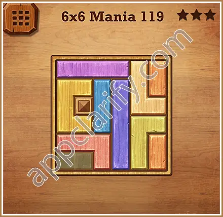 Wood Block Puzzle 6x6 Mania Level 119 Solution