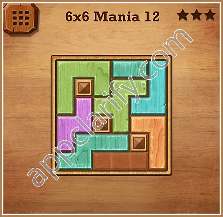 Wood Block Puzzle 6x6 Mania Level 12 Solution