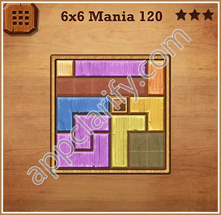 Wood Block Puzzle 6x6 Mania Level 120 Solution