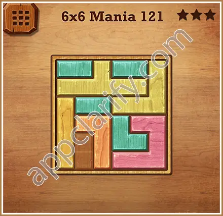 Wood Block Puzzle 6x6 Mania Level 121 Solution