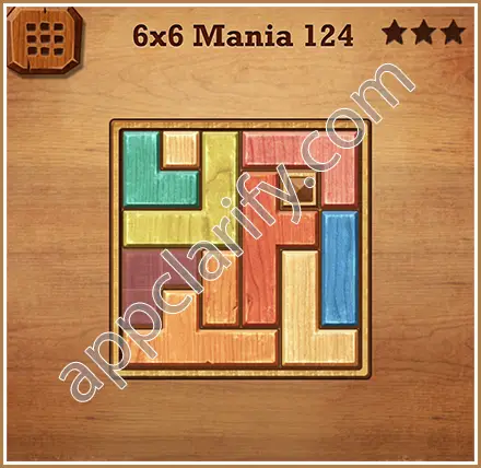 Wood Block Puzzle 6x6 Mania Level 124 Solution