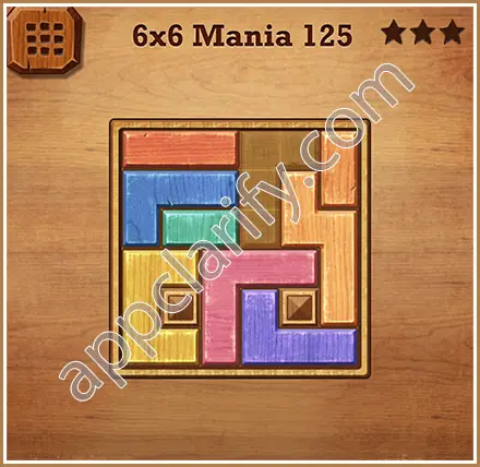 Wood Block Puzzle 6x6 Mania Level 125 Solution