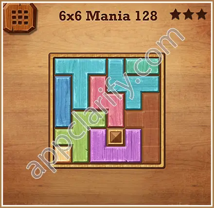 Wood Block Puzzle 6x6 Mania Level 128 Solution