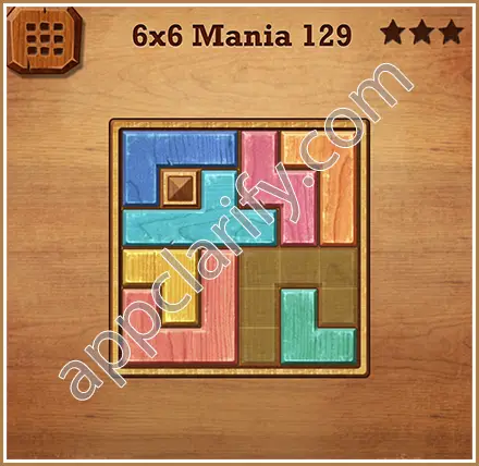 Wood Block Puzzle 6x6 Mania Level 129 Solution