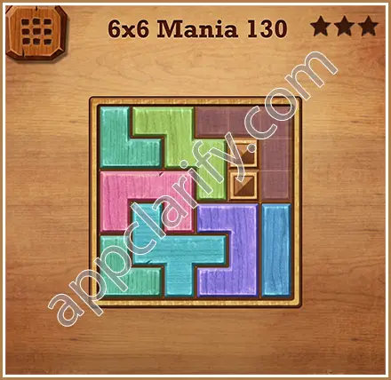 Wood Block Puzzle 6x6 Mania Level 130 Solution