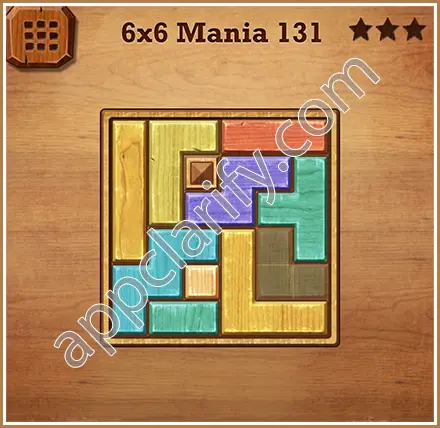 Wood Block Puzzle 6x6 Mania Level 131 Solution