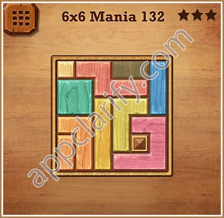 Wood Block Puzzle 6x6 Mania Level 132 Solution