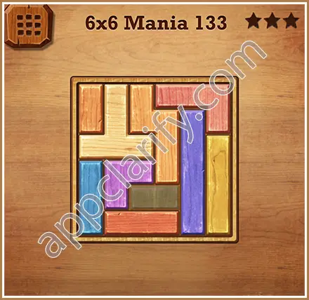 Wood Block Puzzle 6x6 Mania Level 133 Solution