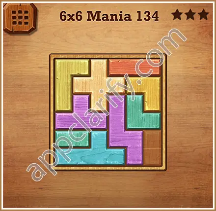 Wood Block Puzzle 6x6 Mania Level 134 Solution