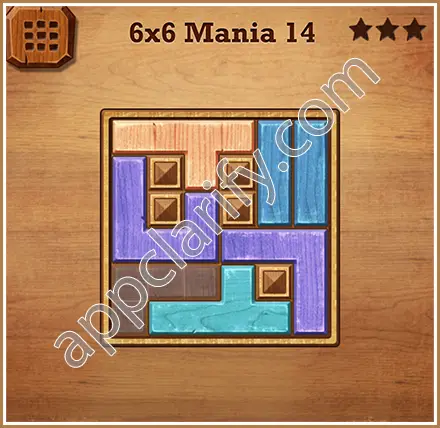 Wood Block Puzzle 6x6 Mania Level 14 Solution