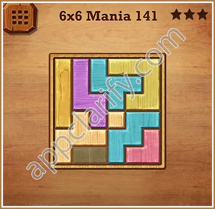 Wood Block Puzzle 6x6 Mania Level 141 Solution