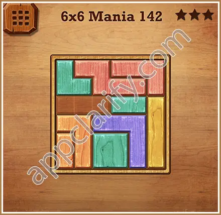 Wood Block Puzzle 6x6 Mania Level 142 Solution