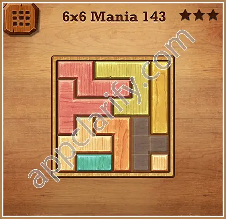 Wood Block Puzzle 6x6 Mania Level 143 Solution