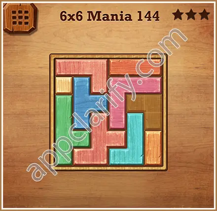 Wood Block Puzzle 6x6 Mania Level 144 Solution