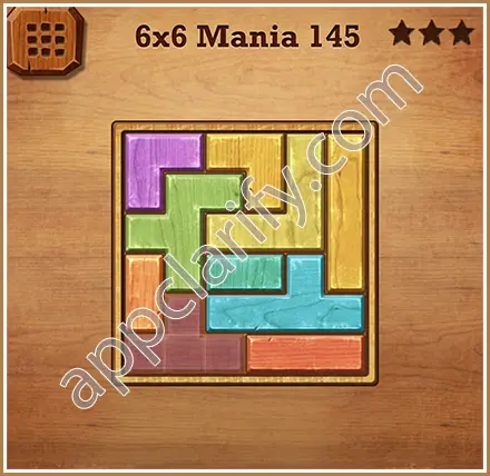 Wood Block Puzzle 6x6 Mania Level 145 Solution