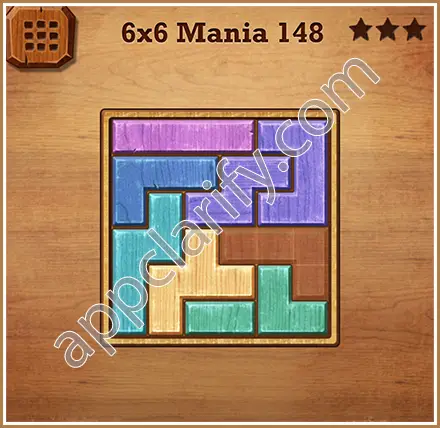 Wood Block Puzzle 6x6 Mania Level 148 Solution