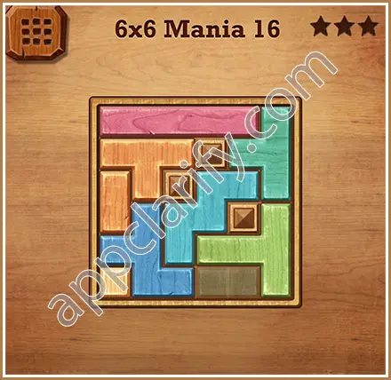 Wood Block Puzzle 6x6 Mania Level 16 Solution
