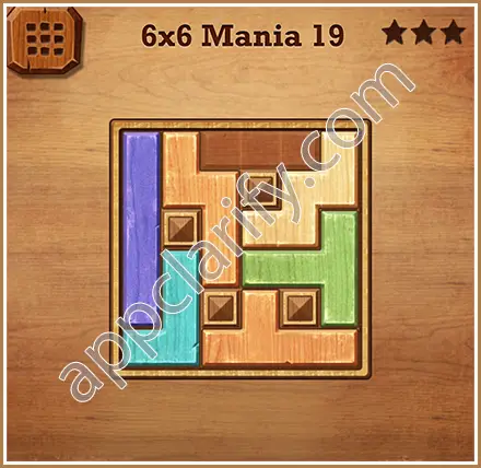 Wood Block Puzzle 6x6 Mania Level 19 Solution