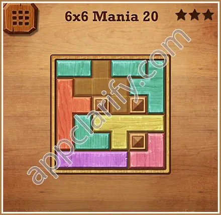 Wood Block Puzzle 6x6 Mania Level 20 Solution