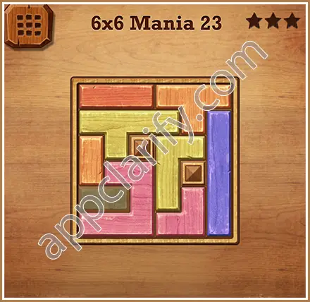 Wood Block Puzzle 6x6 Mania Level 23 Solution