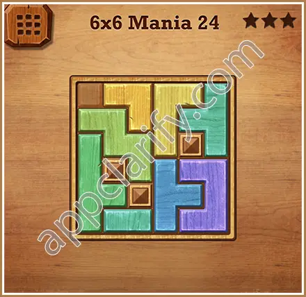 Wood Block Puzzle 6x6 Mania Level 24 Solution