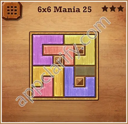 Wood Block Puzzle 6x6 Mania Level 25 Solution