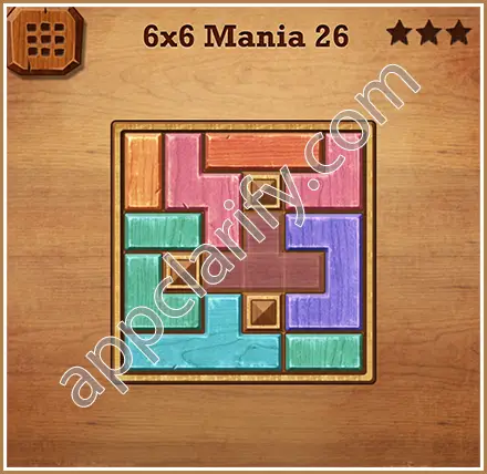 Wood Block Puzzle 6x6 Mania Level 26 Solution