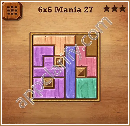 Wood Block Puzzle 6x6 Mania Level 27 Solution