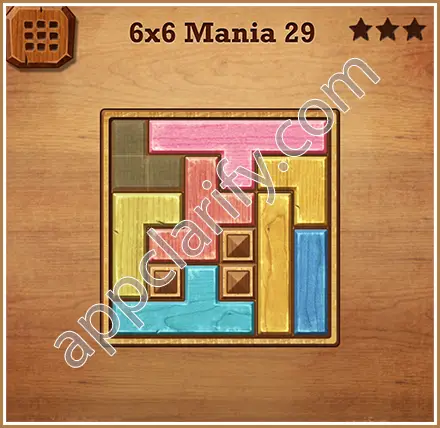 Wood Block Puzzle 6x6 Mania Level 29 Solution