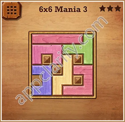 Wood Block Puzzle 6x6 Mania Level 3 Solution