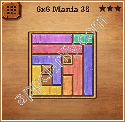 Wood Block Puzzle 6x6 Mania Level 35 Solution