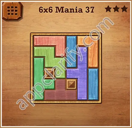 Wood Block Puzzle 6x6 Mania Level 37 Solution