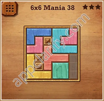 Wood Block Puzzle 6x6 Mania Level 38 Solution