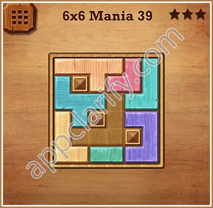 Wood Block Puzzle 6x6 Mania Level 39 Solution