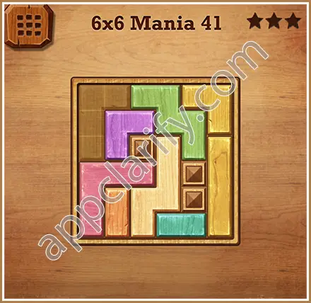 Wood Block Puzzle 6x6 Mania Level 41 Solution