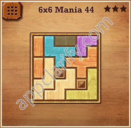 Wood Block Puzzle 6x6 Mania Level 44 Solution