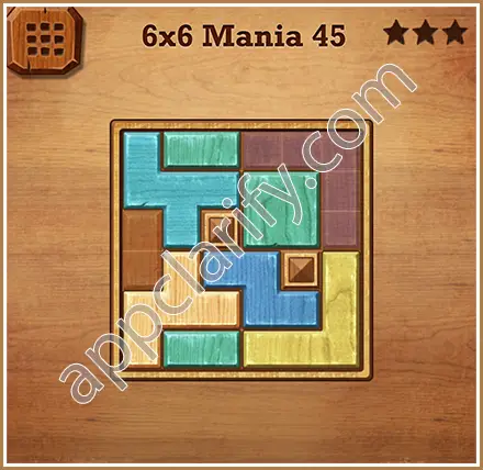 Wood Block Puzzle 6x6 Mania Level 45 Solution