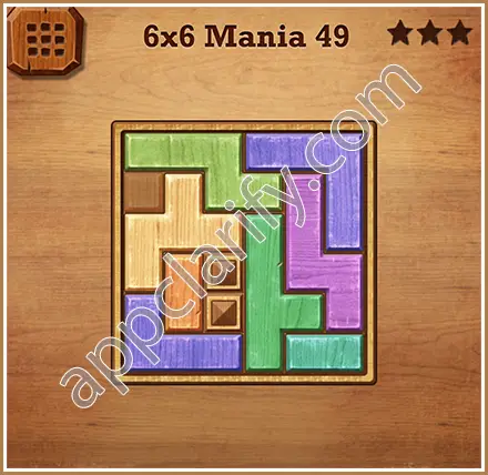 Wood Block Puzzle 6x6 Mania Level 49 Solution