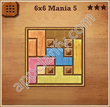 Wood Block Puzzle 6x6 Mania Level 5 Solution