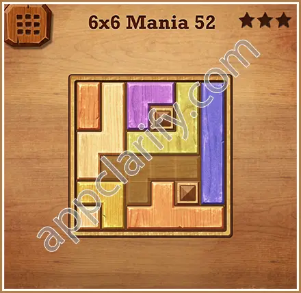 Wood Block Puzzle 6x6 Mania Level 52 Solution